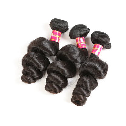 Loose Wave Human Hair Bundles Addbeauty Brazilian Virgin Human Hair Weave for Women Hair Extension Natural Color Double Drawn