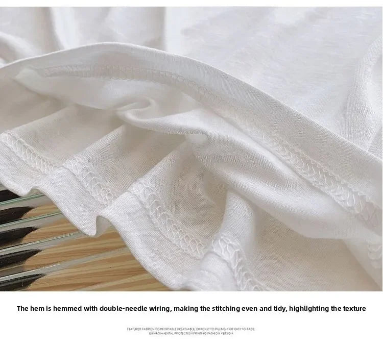 Women T-Shirts Casual Loose New Slightly Transparent O Neck Female Top Thin Sun Protection Tees Spring Summer 2025