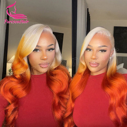 Ginger Orange Wear Go Glueless Wig 13X6 HD Highlight Colored Lace Front Wig Body Wave 13X4  White Lace Frontal Wigs For Women