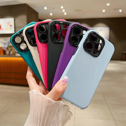 Fashion Purple Pink Soft Phone Cases for iPhone 15 11 12 13 14 Pro Max Plus Shockproof Back Armor Lens Protection Cover Bumper