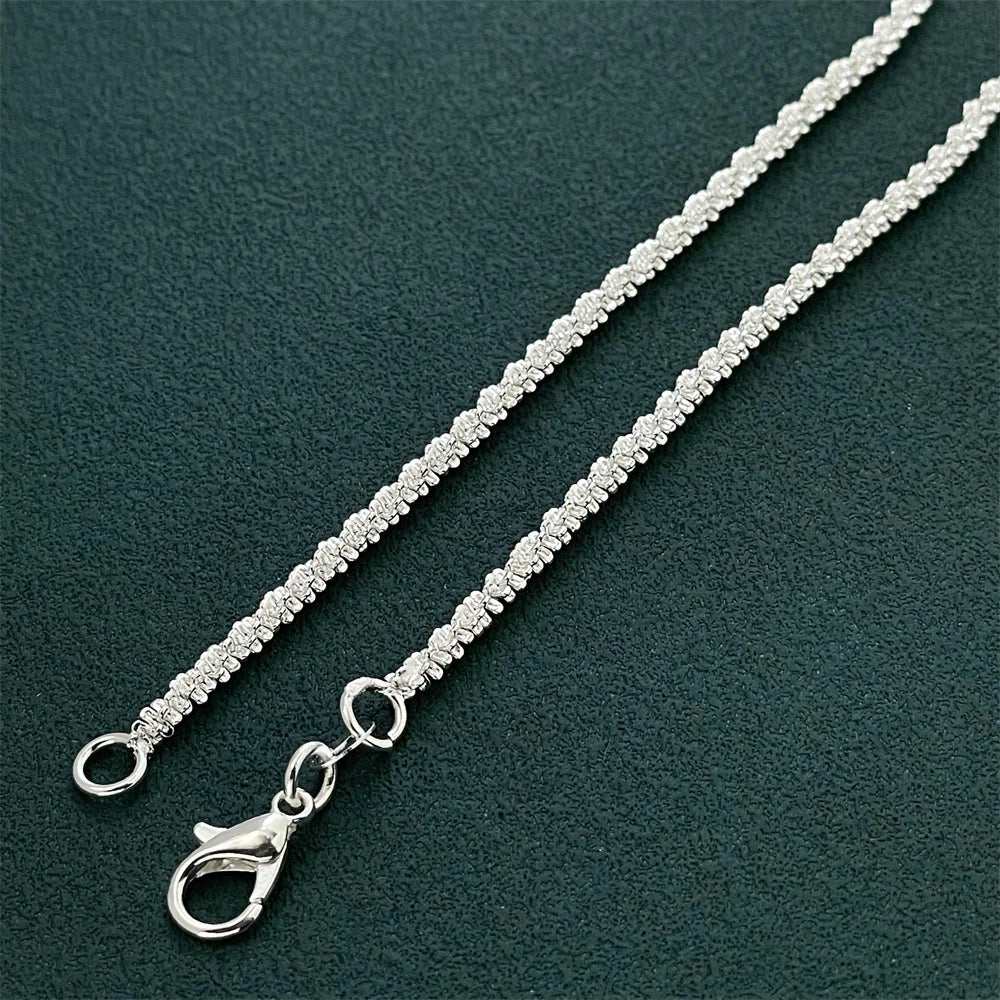 Exquisite 925 sterling silver sparkling necklace for women engagement party jewelry gifts