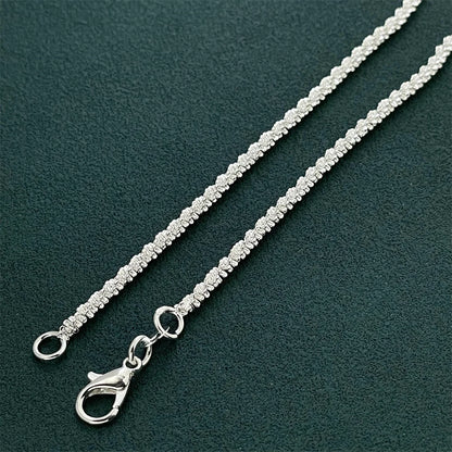Exquisite 925 sterling silver sparkling necklace for women engagement party jewelry gifts
