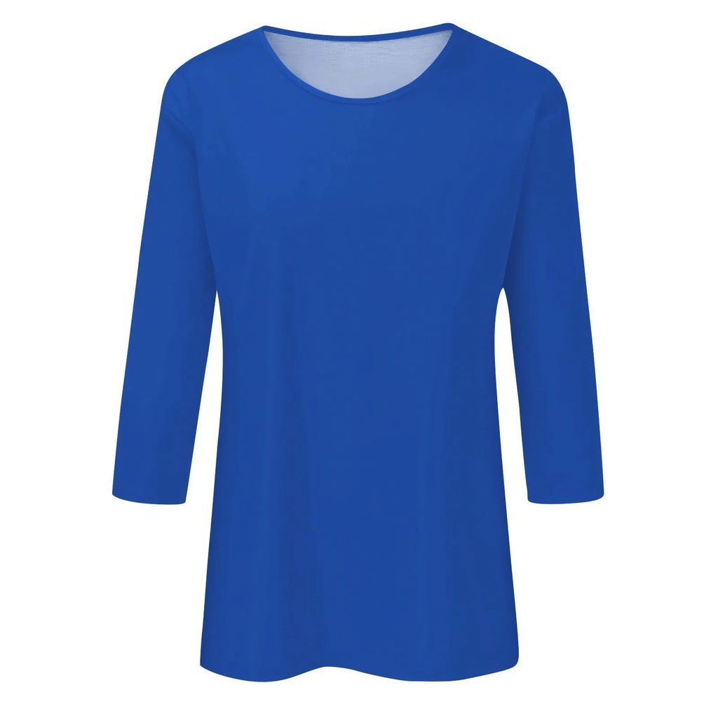 Women Summer Tops Round Neck Three Quarter Sleeve Comfortable Print T Shirt Blouse Women T Shirt muticolor t shirt tops