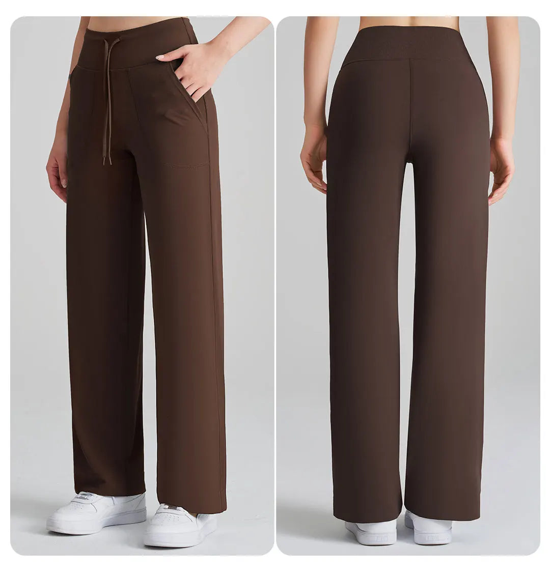 Women's High Waist Stretch Yoga Pants Quick Dry Breathable Loose Running Pants Gym Outdoor Training Pants