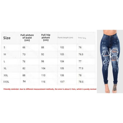 2025 Women  High Waist Ripped Jeans for Women Skinny Black Pockets Jeans Woman Elastic Slim Jean Female Femme Pants