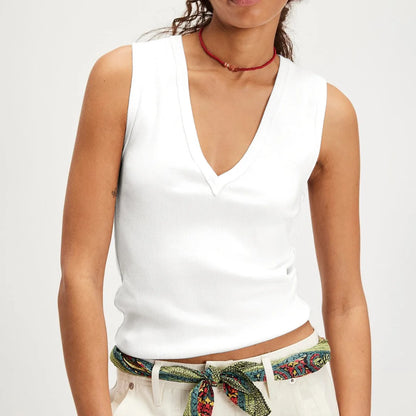 Workout Tops For Women Racerback Basic Summer Tank Tops Sexy V Neck Fitted Sleeveless Shirts Y2K Casual Wear Ribbed Basic Tops