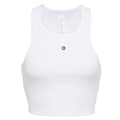 Cotton Sleeveless Tank Top for Women Summer New White Slim Yoga Fitness Vest Leisure Running Gym Breathable Pilates Tank Top