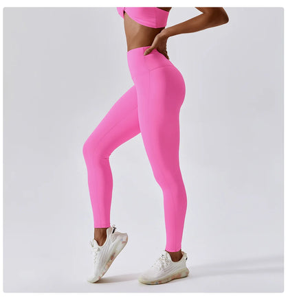 Women's Yoga Pants Nude Feeling Running Speed Dry Buttock Lifting Fitness Pants High Waist Tight Gym Push-Up Sweat Pants