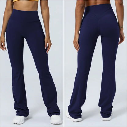 Women Yoga Pants 4 Way Stretch Tummy Control Workout Running Bell Bottom Leggings Long Bootleg Gym Flare Pants Women Sportswear