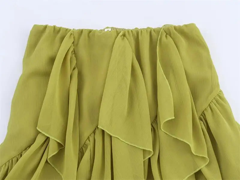 Skirts Summer Women's 2025 New Chic Women's Elegant Cascading Holiday Skirts Street Leisure Youth Fashion Long Skirts
