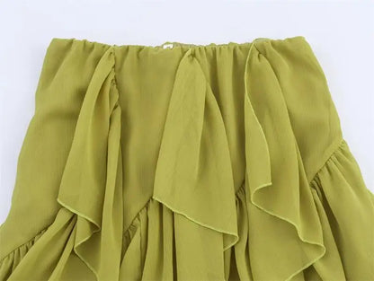 Skirts Summer Women's 2025 New Chic Women's Elegant Cascading Holiday Skirts Street Leisure Youth Fashion Long Skirts