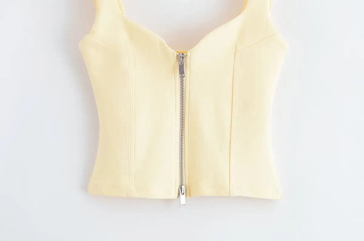 Women's Tops Summer 2025 New Elastic Tight-Fitting Elegant Summer Holiday Tops Women's Street Chic Youth Fashion Joker Vest Tops