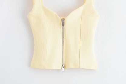 Women's Tops Summer 2025 New Elastic Tight-Fitting Elegant Summer Holiday Tops Women's Street Chic Youth Fashion Joker Vest Tops