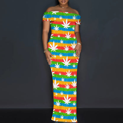 Dress for Women Sexy Dresses Woman Off-Shoulder Maxi Dresses Bodycon Short Sleeves Plus Size Sun Dresses