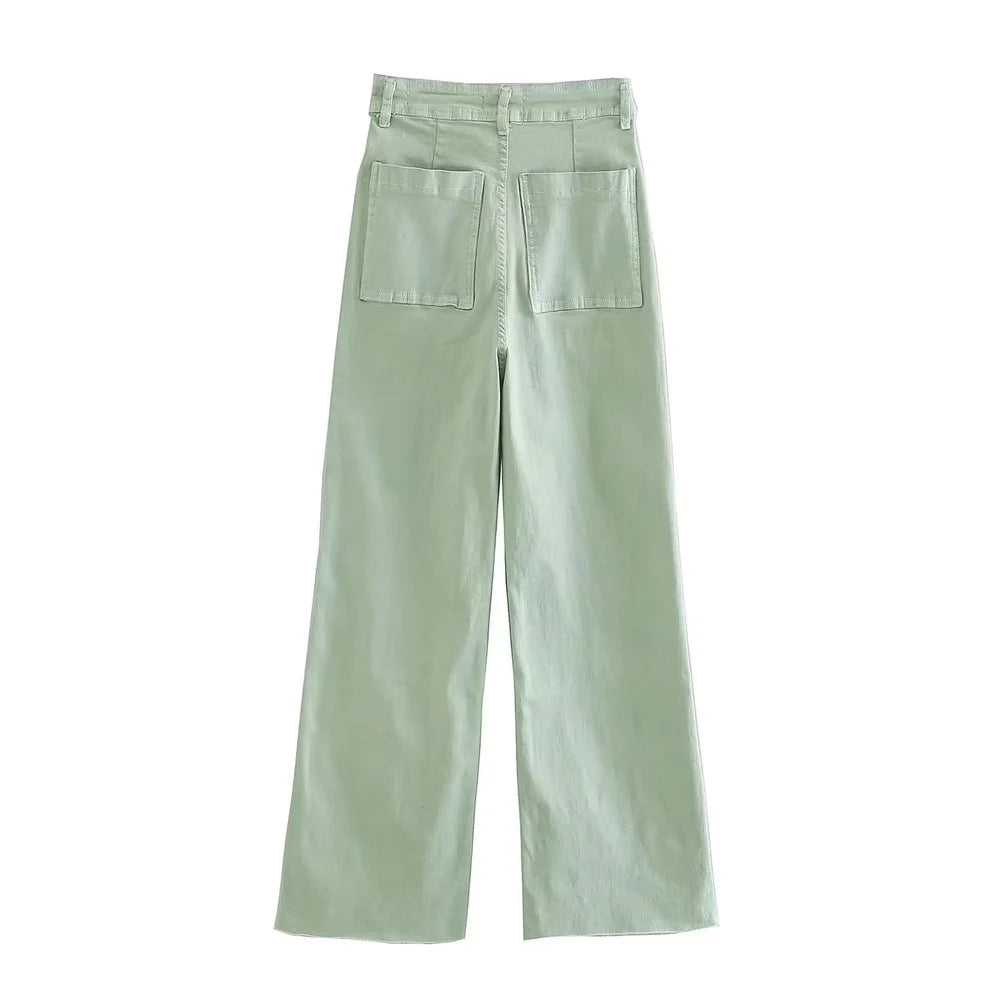 2023 New Women's Wear High Quality Fashion High Waist Straight Slender Wide Leg Jeans