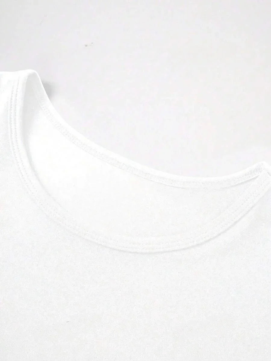 Summer Women's Tops Causal Basic T-Shirts Scoop Neck Short Sleeved Crop Tops Cute Slim Fit Tees Pullovers Clothing Y2K 2025 New