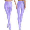 Womens Gymnastic Yoga Pants Leggings High Waist Stretchy Glossy Pantyhose Silky Skinny Pantyhose Role Play Nightclub Wear
