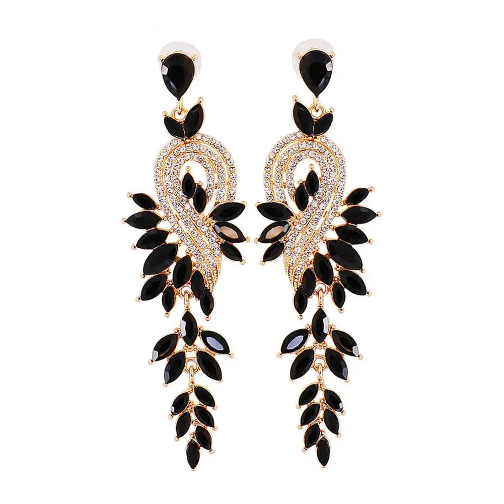 1 Pair Dangle Earrings Faux Crystal Stud Earrings Jewelry Elegant Long Drop Earrings Brincos Pendant Jewelry Ear Accessories