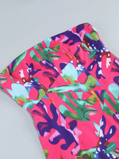 Birthday Dress for Women Brithday Party Outfits Sexy Strapless Prom Gown Retro Print Evening Dresses Luxury 2024 Woman Clothes