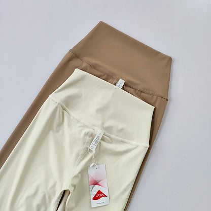 Yoga Pants Without Embarrassment and Nudity Women's High Waisted and Belly Closed Runningtight Fitting Traceless Fitness Legging