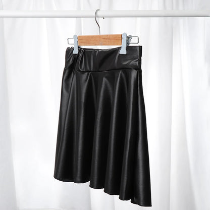 High Waist Elastic Mini Short Skirt Women Faux Leather Skirts