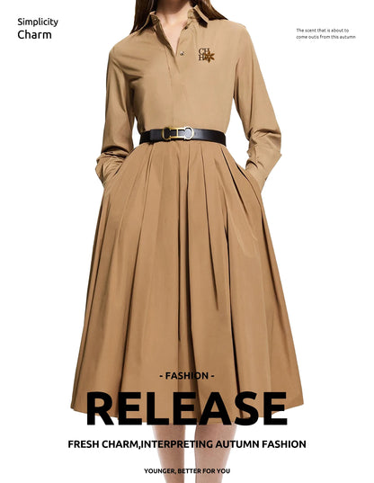 New Women Skirts Sets Long Sleeved Shirts Embroidery Design A Line Pleated Skirt Temperament Casual Office Ladies Skirts Suits