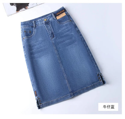 Women's Denim Skirts Spring Summer High-waisted Jeans Skirts Streetwear Female Sexy Sheath Skirts Fashion Split Retro Skirts