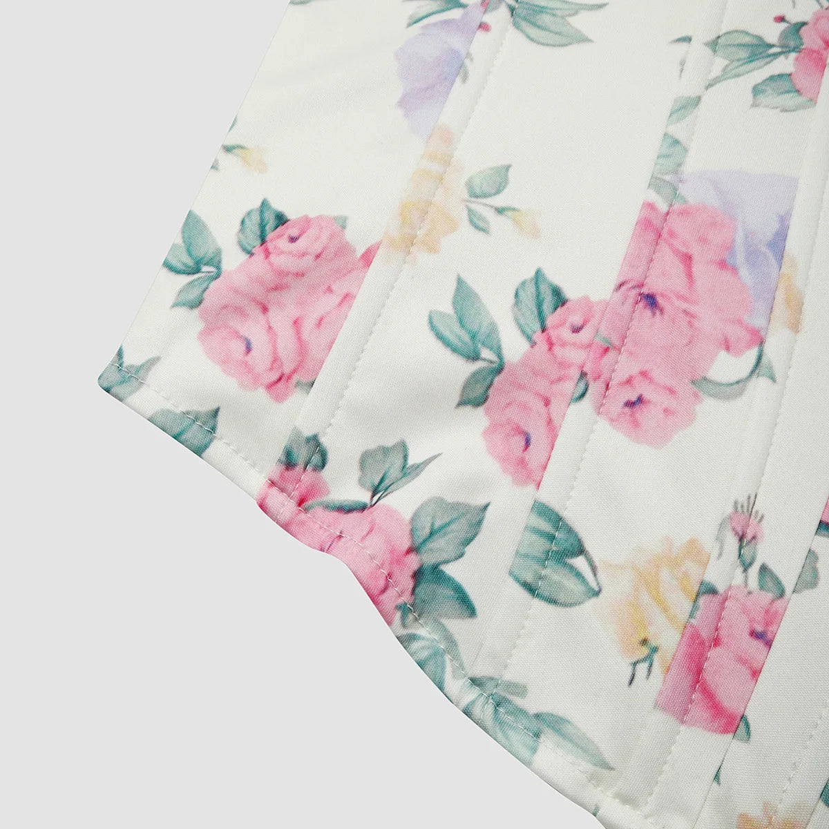 Women Floral Top Sexy Spicy Girl Tank Top Low cut Open Back Flower Wrapped Chest Diamond Fish Bone Strap Waist Vest Tank Top