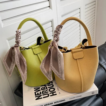 Fashion Women Crossbody Bags Autumn Winter Shoulder Bags Luxury Brand Design Bucket Bag Ladies PU Leather Portable Hand Bags