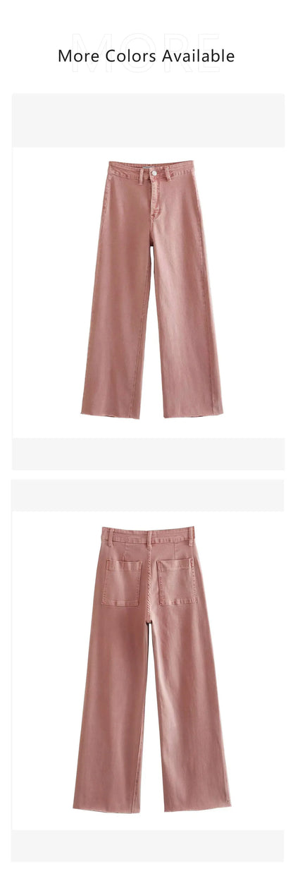 2023 New Women's Wear High Quality Fashion High Waist Straight Slender Wide Leg Jeans