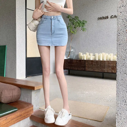 Summer Sexy Mini Demin Jeans Skirts Women 2024 Korean Fashion High Waist A Line Black Skirt Harajuku Slim Shorts Mujer Faldas