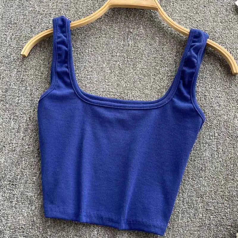 Tank Top Women Sexy Backless Y2k Top Slim Fit Bottoming Blouse Solid Crop Top Sleeveless Camis Mujer