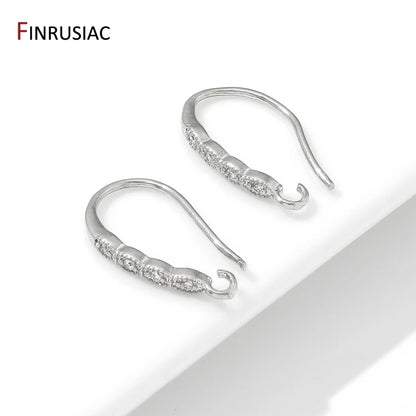 18K Gold Plated Brass Crystal Earrings Findings Earwire Clasps Hooks For DIY Women Handmade Earrings Accessories Wholesale