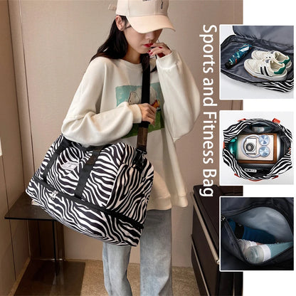 Large Gym Duffel Bag for Women and Men Travel Bag with Shoe and Wet Clothes Compartments Carry On Shoulder Tote Bags