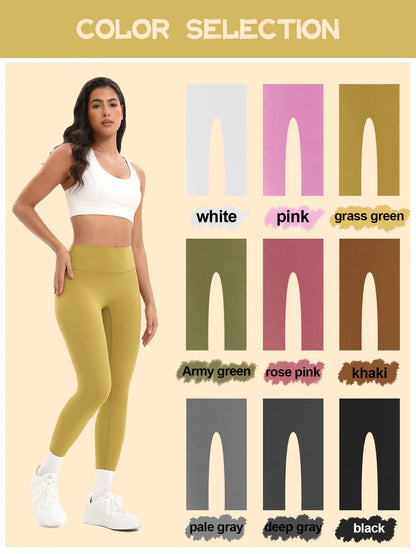Solid Color Seamless Yoga Pants High Waist Fitness Sport Legging Women Stretchy Gym Workout Tights Running Pants