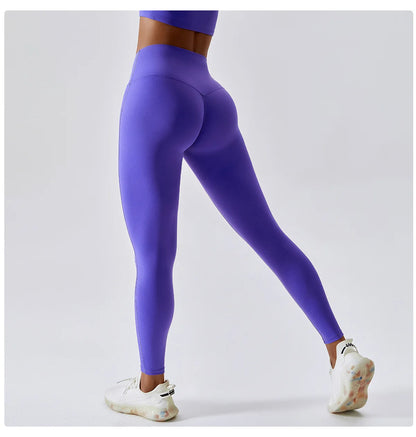 Women's Yoga Pants Nude Feeling Running Speed Dry Buttock Lifting Fitness Pants High Waist Tight Gym Push-Up Sweat Pants