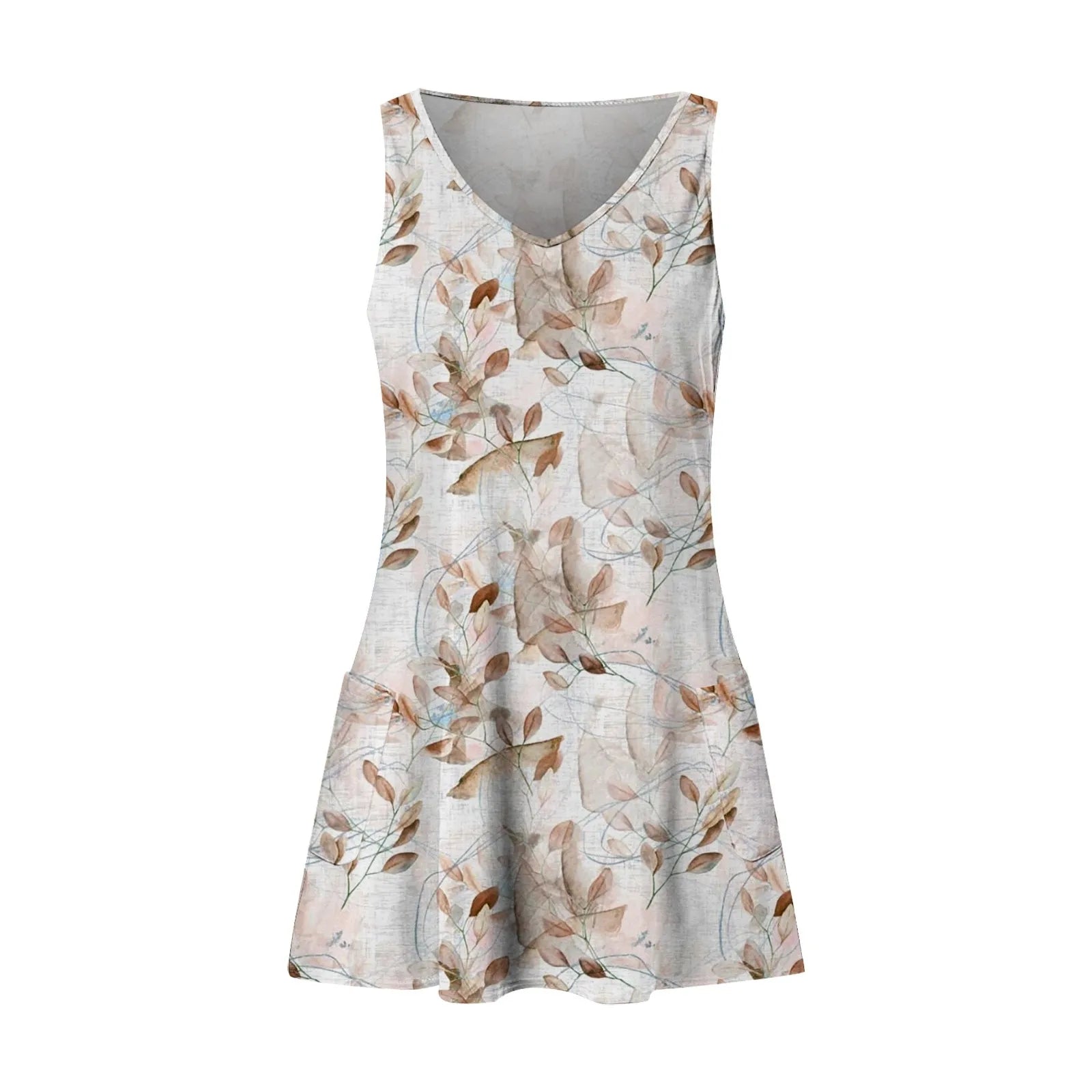 Dresses For Women 2024 Fashion Women'S Casual Print Summer Bohemian Beach Dress With Pockets V Neck Tank Dress Formal Dresses
