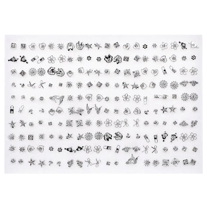 New Fashion 100 Pairs/Lot Colorful Rhinestone Mutiple Styles Random Stud Earrings For Women Lady Simple Couple Friends Earwear