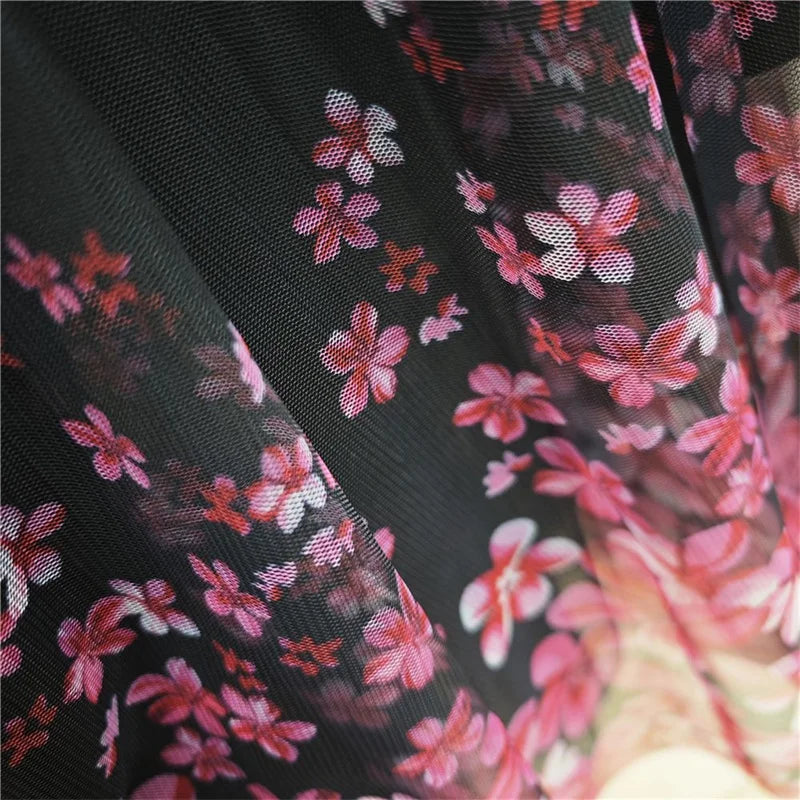 Skirt Women's Long Skirt 2024 New High Waist Slim A-line large Swing Skirt Female A-Line Skirts Summer Sakura Gradient Long Skir