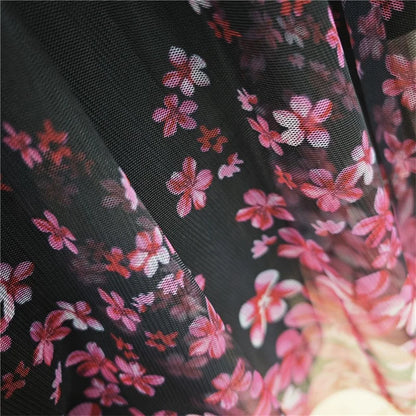 Skirt Women's Long Skirt 2024 New High Waist Slim A-line large Swing Skirt Female A-Line Skirts Summer Sakura Gradient Long Skir