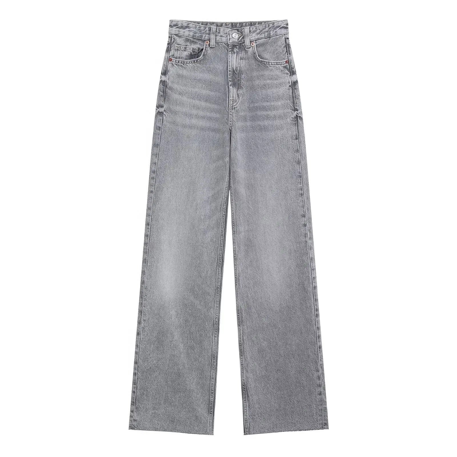 Willshela Women Jeans Denim Pant High Waist Female Chic Lady Casual Basic Mujer Straight Trousers