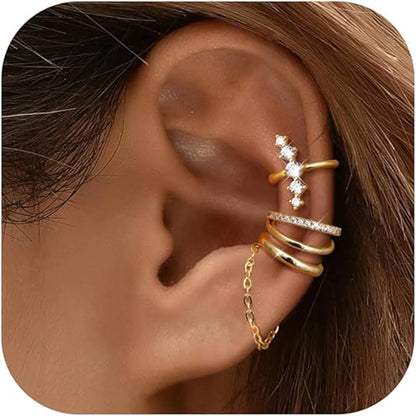 Ear Cuff Earrings for Women Non Piercing 14K Gold Plated Ear Cuff for Non Pierced Ears Clip on Cartilage Earring Dainty Earrings