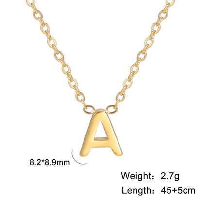 Initial A-Z Letter Necklaces for Women Elegant Chains Choker 26 Alphabet Pendant Necklace Stainless Steel Jewelry collier femme