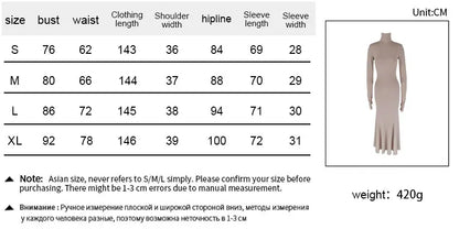 Women's Dresses Autumn Winter New Sexy Solid Backless Elegant Dress Streetwear Fashion Casual Slim Turtleneck Long Sleeves Dress