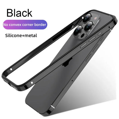 Hybrid Silicone Frame Aluminum Metal Phone Cases For iPhone 16 15 Pro Max 14 13 12 Better Heat Bumper