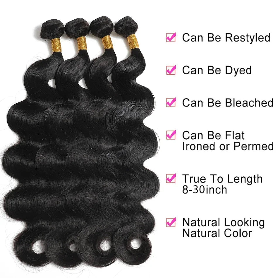 12A Peruvian Hair Weave Bundles Body Wave Unprocessed Virgin Remy Human Hair Bundles Raw Hair Extensions 30 Inches Tissage Weft