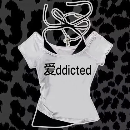 Punk Tops Women Clothes Streetwear Aesthetic Sexy Backless Gothic Grunge Femme Camis Vintage Graphic Tee Emo Girl Y2k Crop Top