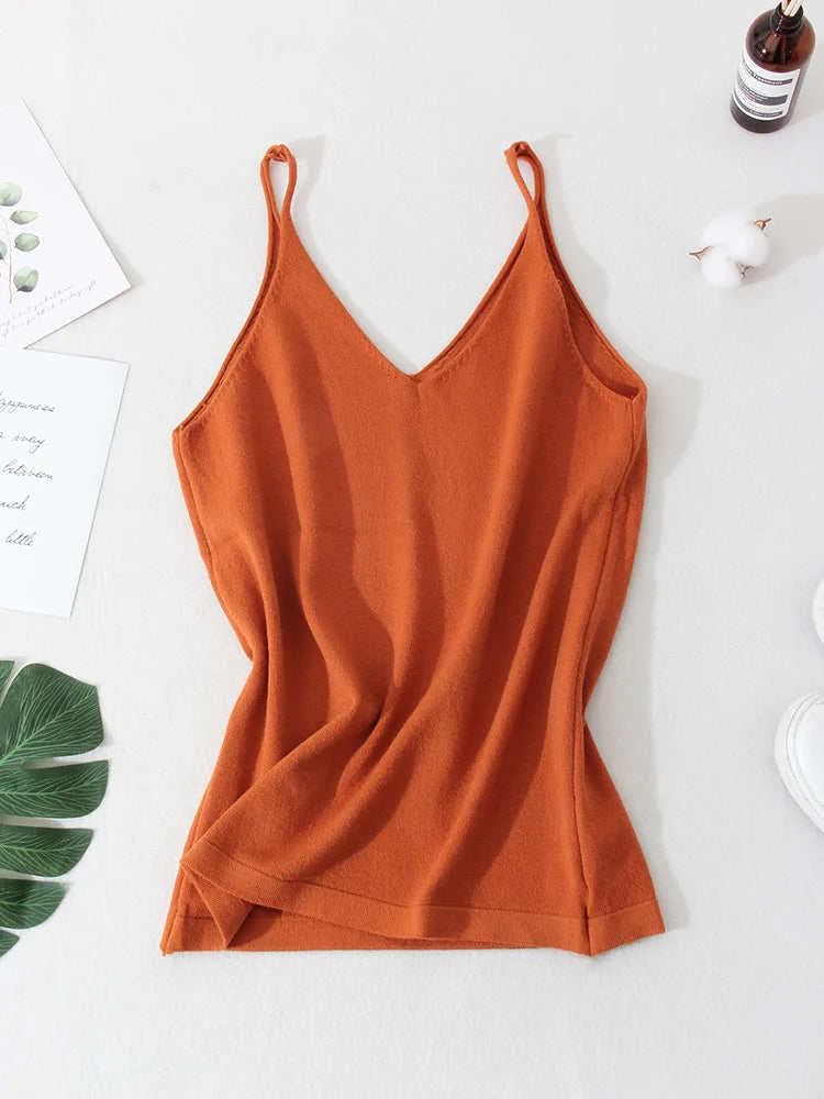 Women Knitted Top Straps Basic Summer Tank Tops For Women 2023 Camisoles T Shirts Women Tops Summer Pulovers Woman Summer Tops