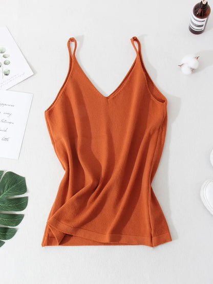 Women Knitted Top Straps Basic Summer Tank Tops For Women 2023 Camisoles T Shirts Women Tops Summer Pulovers Woman Summer Tops