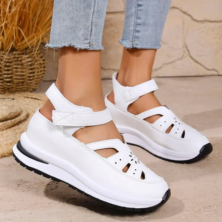 Women's Shoes 2025 Hot Sale Closed Toe Women's Sandals Casual Rome Sandals Women Hollow Platform Wedges Plus Size Shoes Female